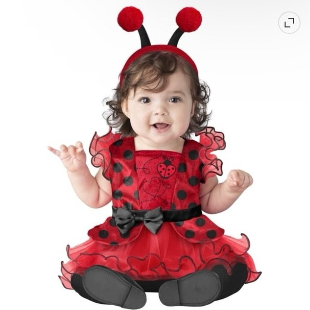 WAY TO CELEBRATE Infant Red & Black Lovebug Tutu Ladybug Costume 6-12 Mo New